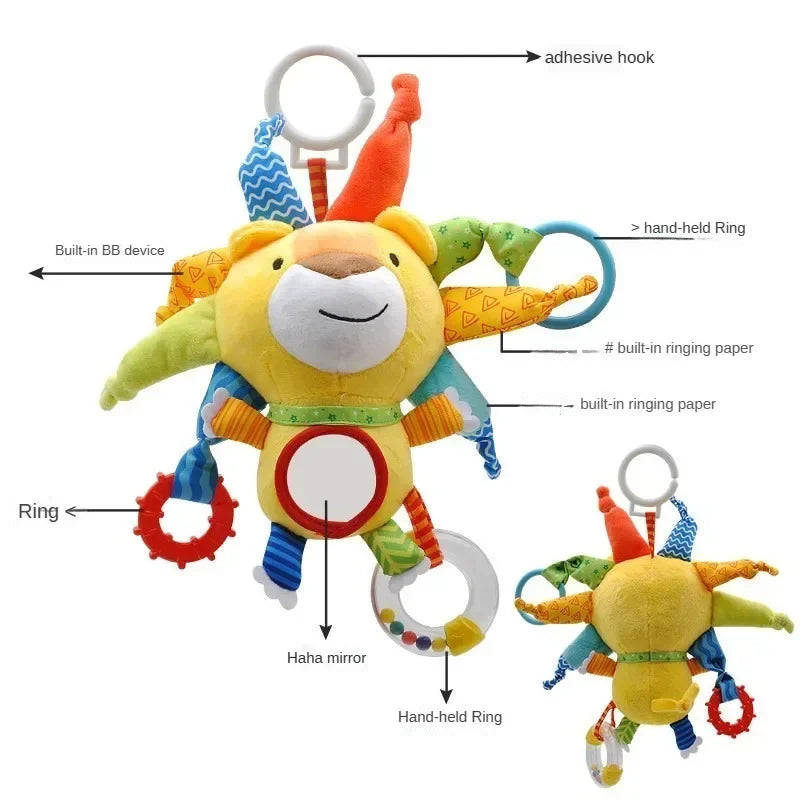 0-6 Months Cute Animals Baby Toys Plush Stuffed Rattle Toys Stroller Hanging Animals Bed Mobile Infant For baby toys