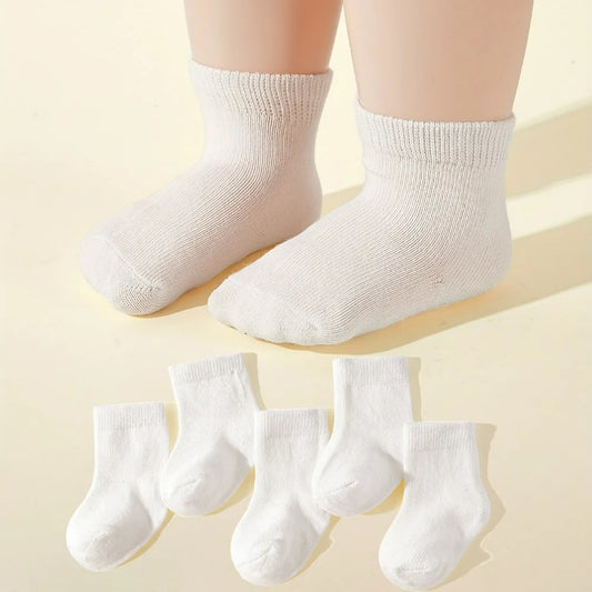 5Pair/lot Newborn Baby Children Cotton Socks Fashion White for 0-2 Years Kids Spring Autumn Baby Boys and Girls Boat Socks