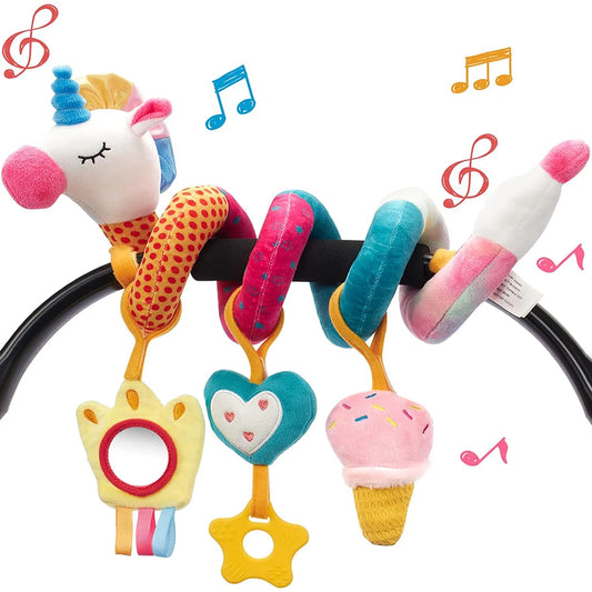 1 Baby Colorful Unicorn Caterpillar Animal Bed Package Bed Hanging Baby Comfortable Toy Safety Seat Comfortable Toy Inside Car