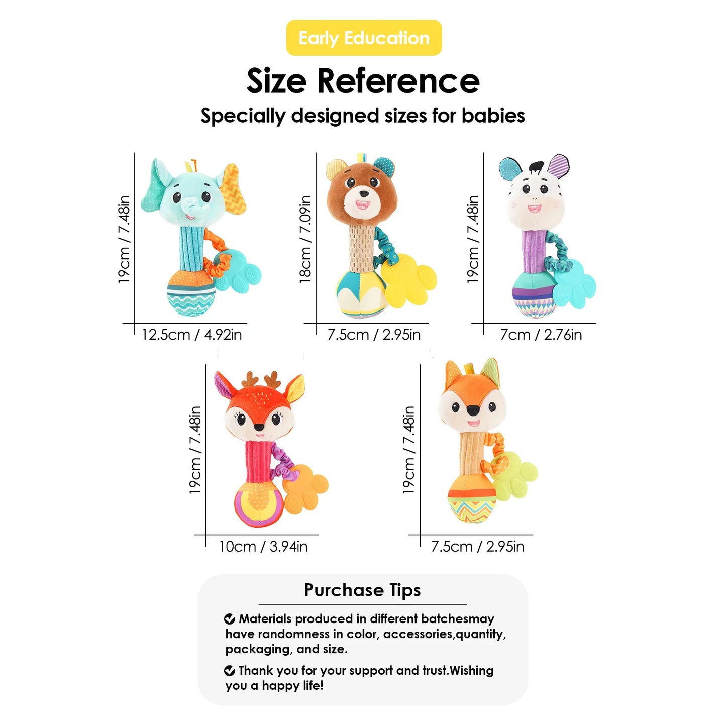 0~24 Months Baby Rattles Soft Plush Toys Foot Wrist Rattle set cartoon Newborn Development Educational Toys For children