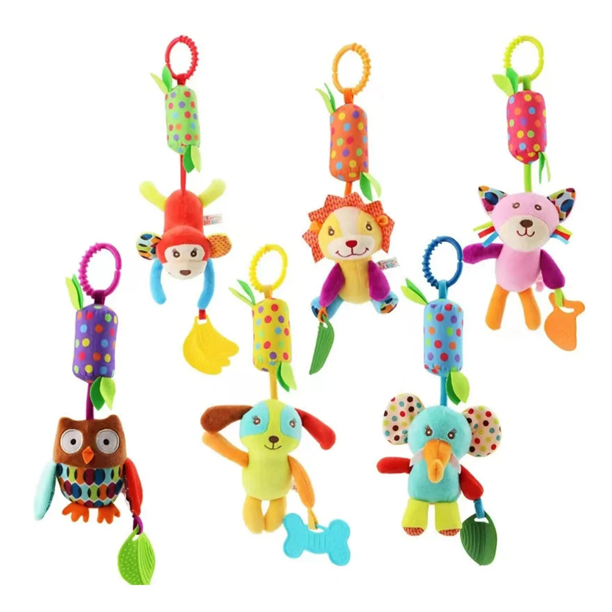 0~24 Months Baby Rattles Soft Plush Toys Foot Wrist Rattle set cartoon Newborn Development Educational Toys For children