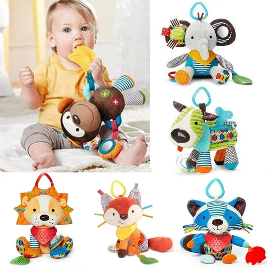 0-6 Months Cute Animals Baby Toys Plush Stuffed Rattle Toys Stroller Hanging Animals Bed Mobile Infant For baby toys